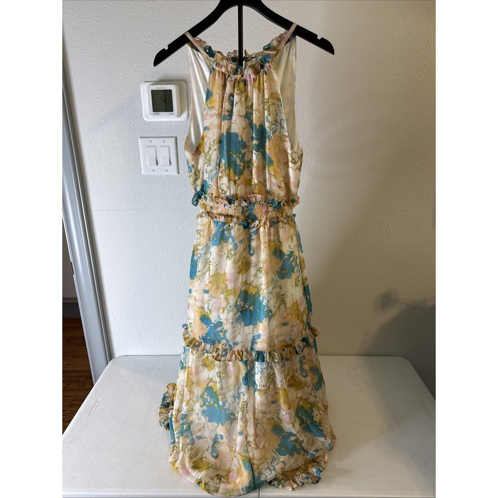 Walter Baker Women's Multicolor Floral English Garden Ruffle Dress Size Small